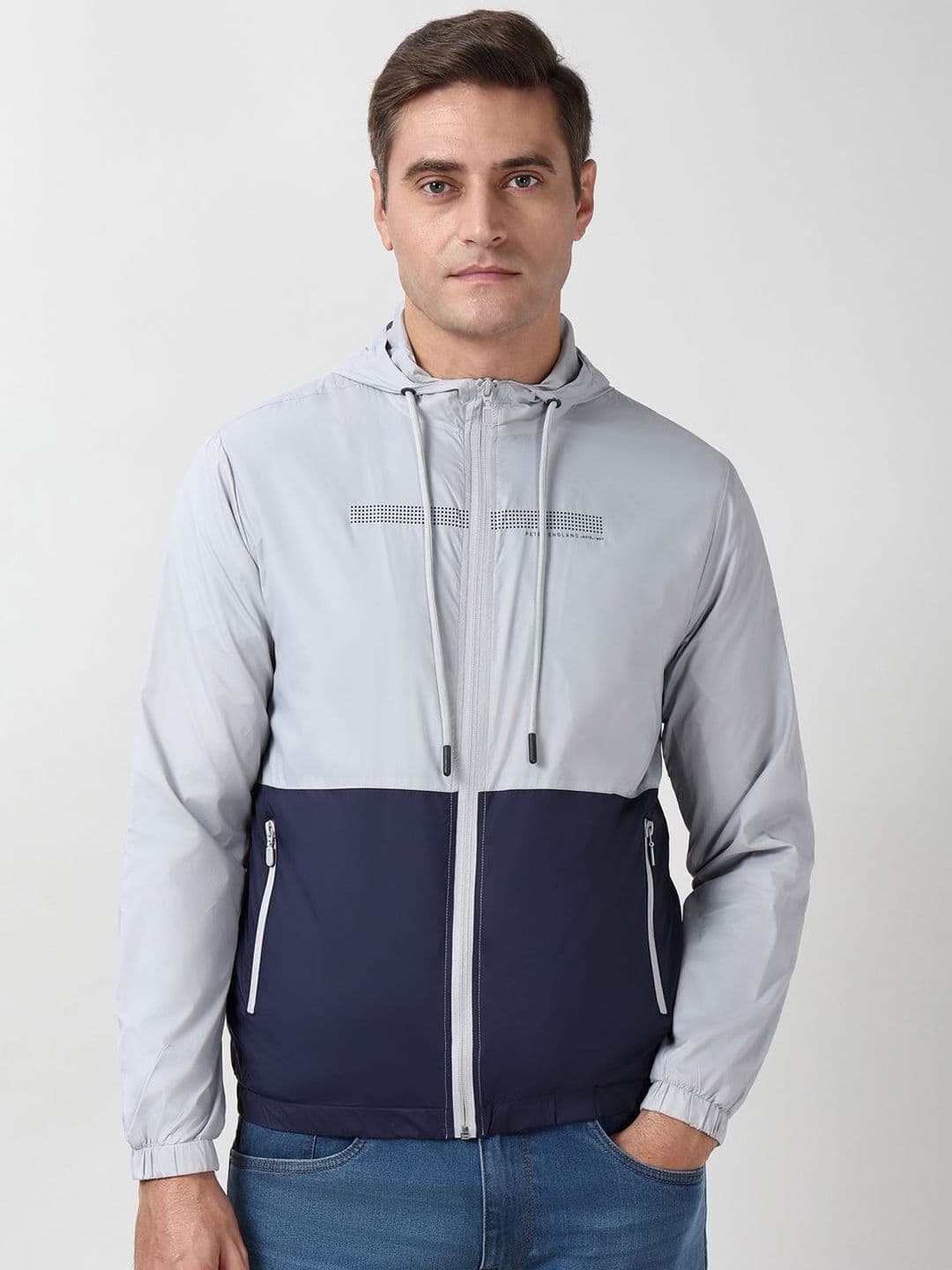 Peter England Casuals Colourblocked Open Front Jacket - view 1