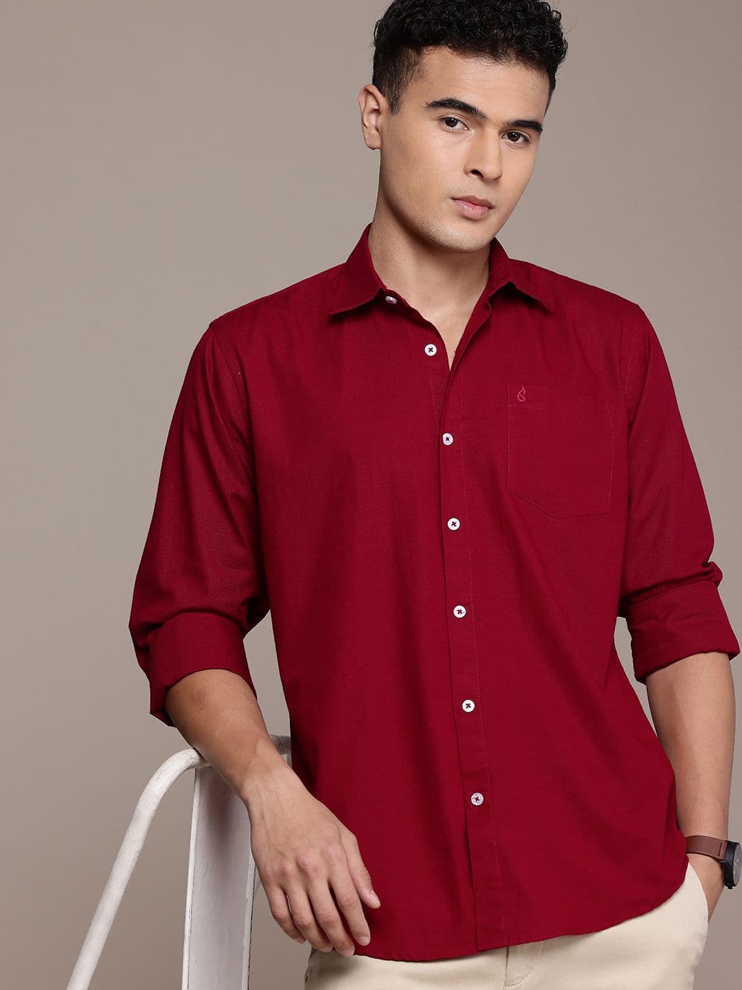 BS BLUE SQUAD Cotton Linen Casual Shirt - view 1