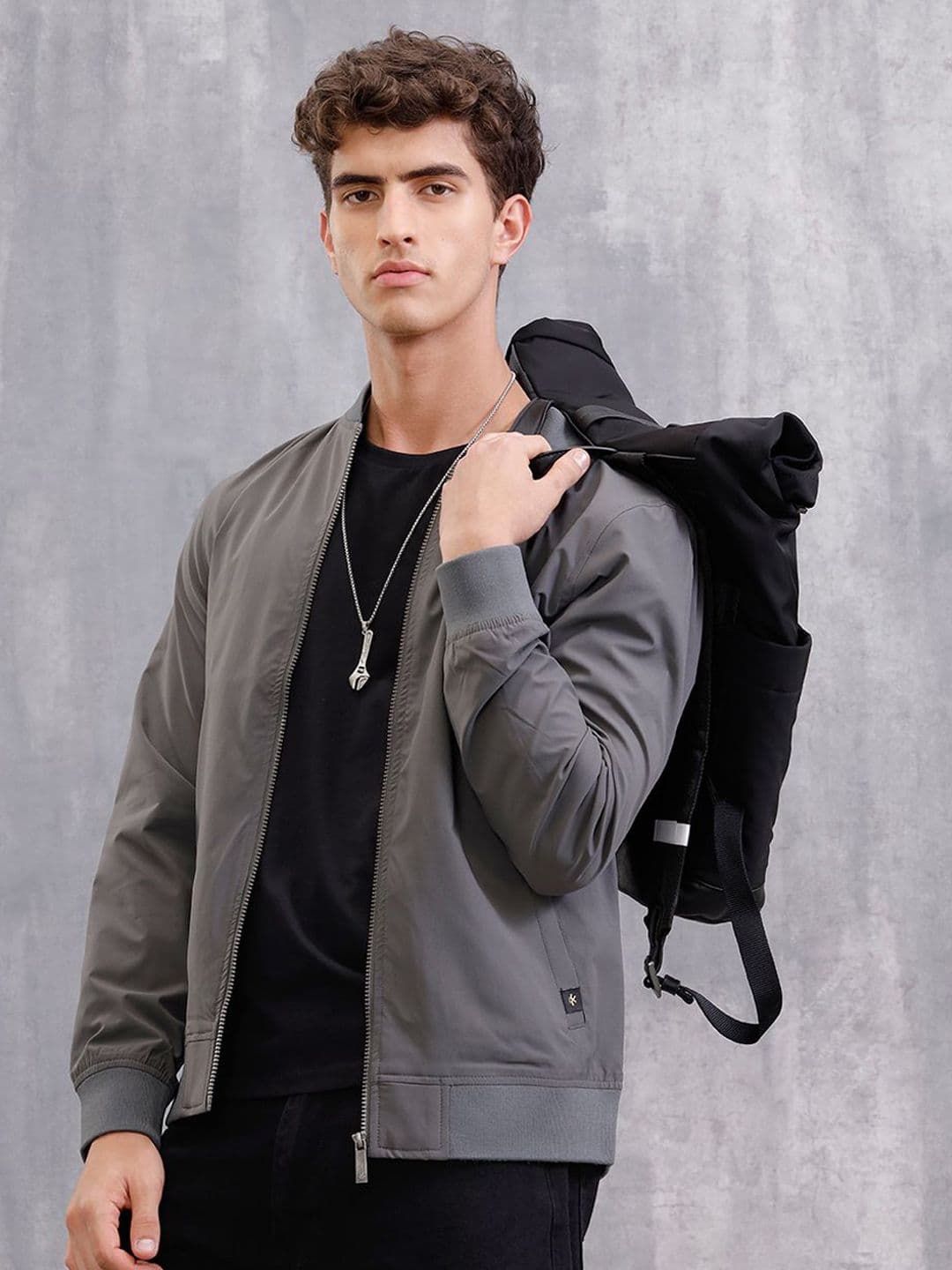 WROGN Mandarin Collar Bomber Jacket - view 1
