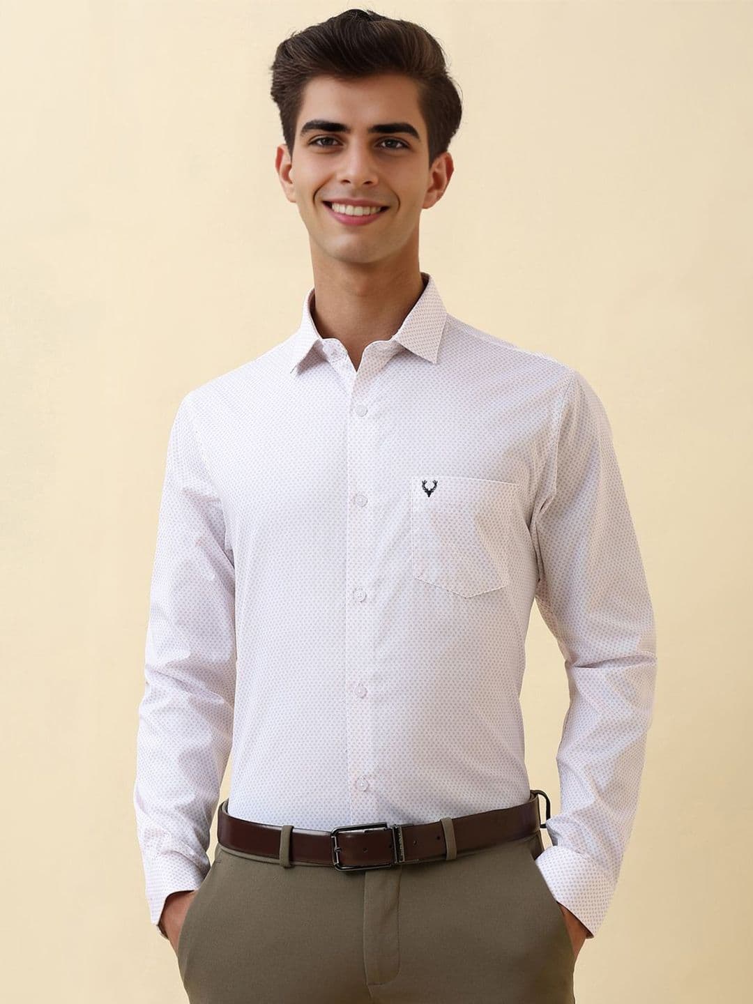 Allen Solly Men Micro Ditsy Printed Spread Collar Pure Cotton Formal Shirt - view 1