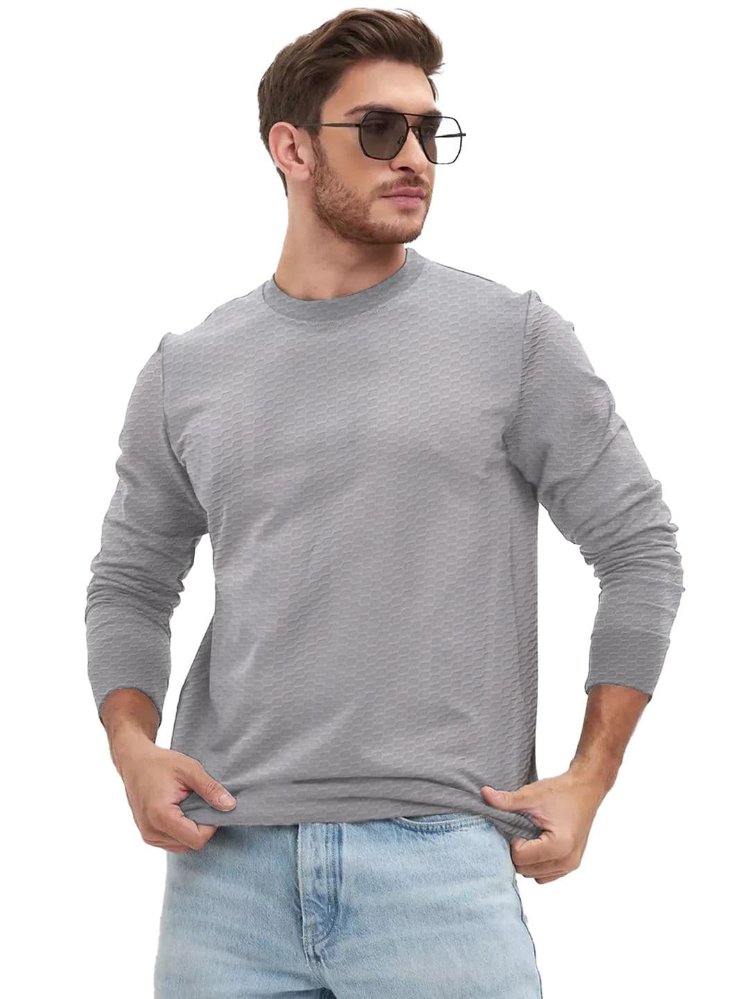 Leotude Men Self Design Round Neck T-shirt - view 1