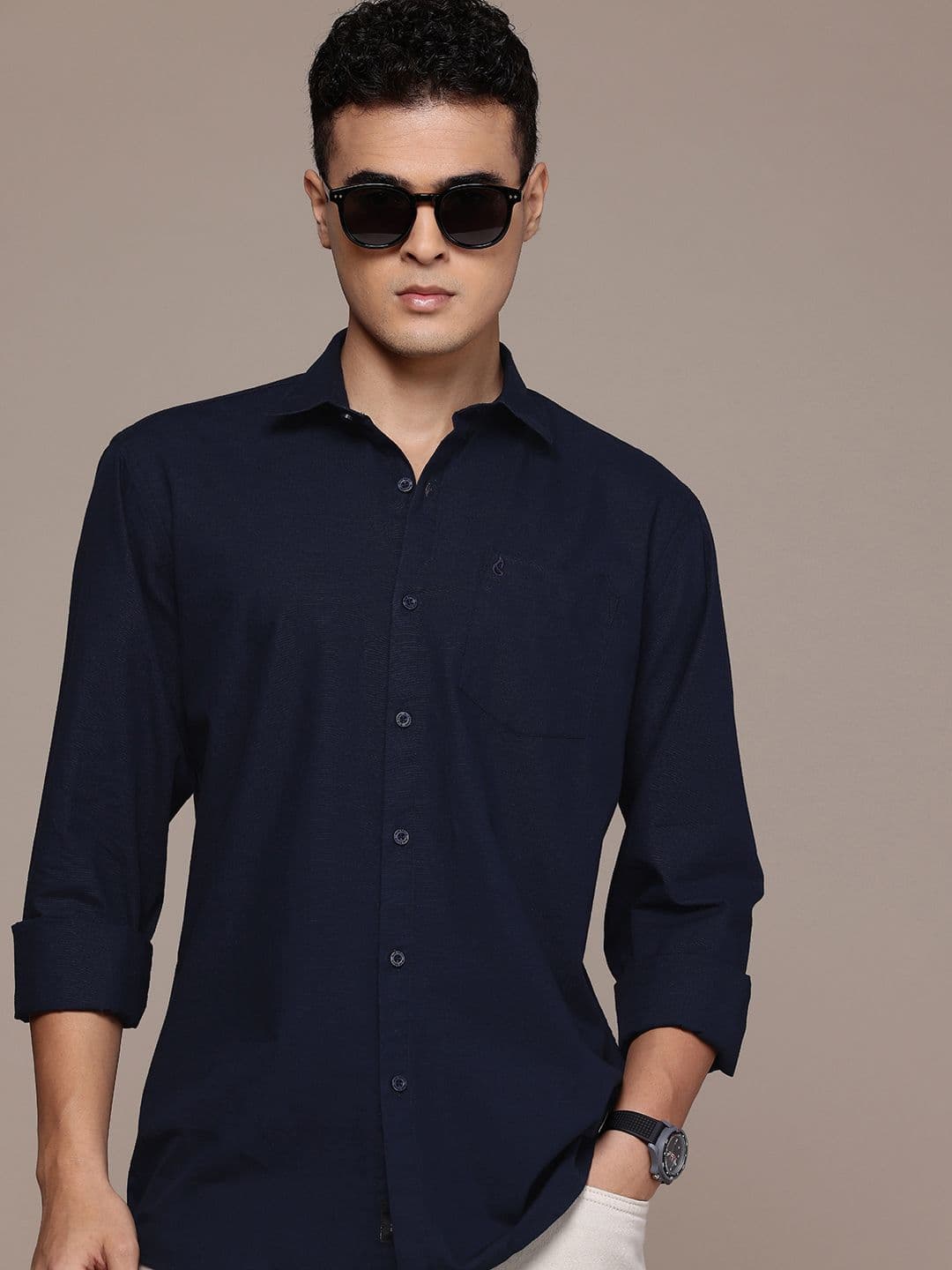 BS BLUE SQUAD Cotton Linen Casual Shirt - view 1