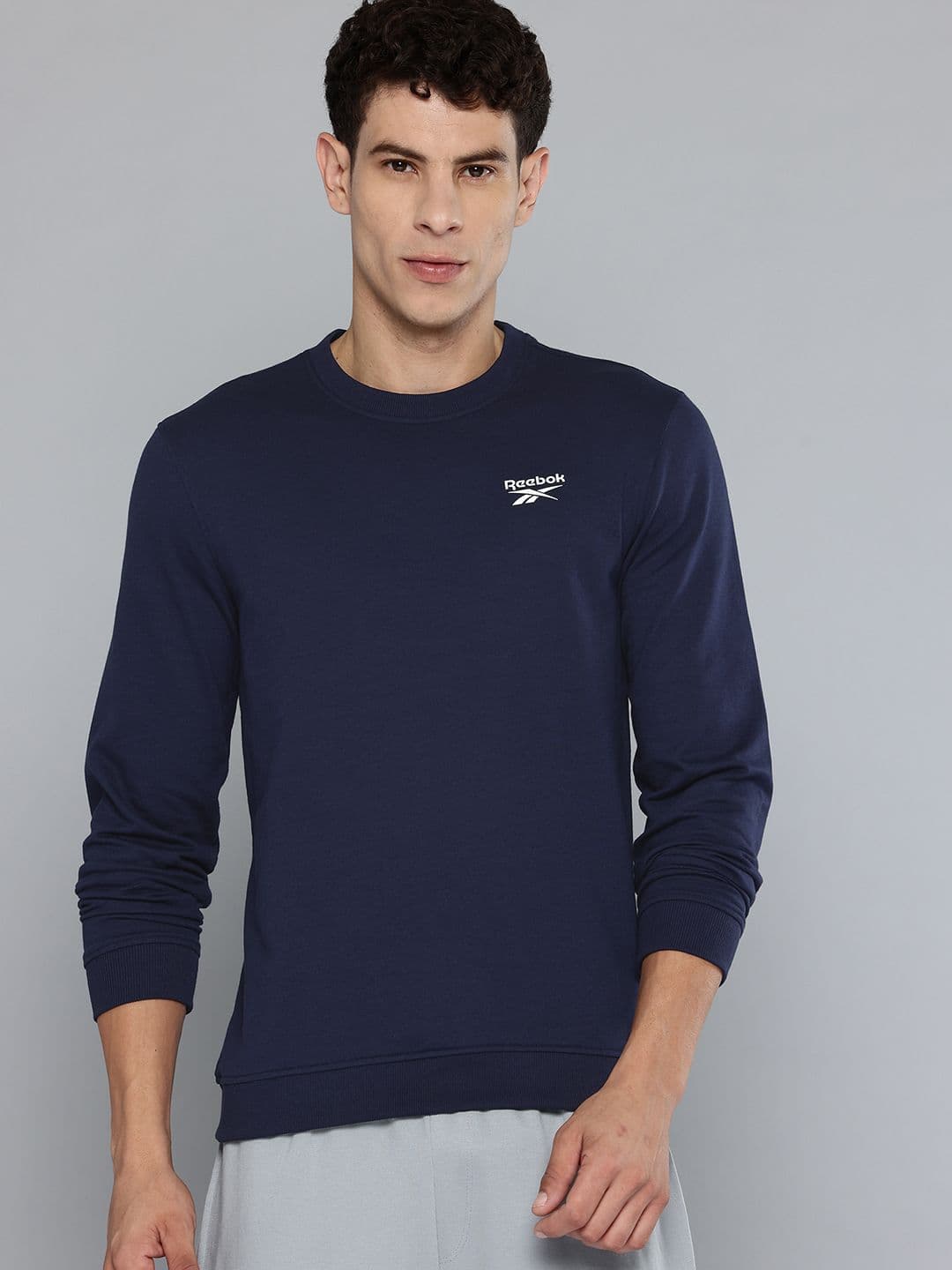 Reebok Brand Logo Detail Round Neck Basic LS Sweatshirt - view 1