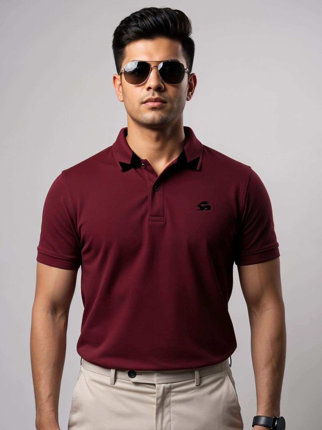ADRO Men Maroon Cotton Tshirts - view 1