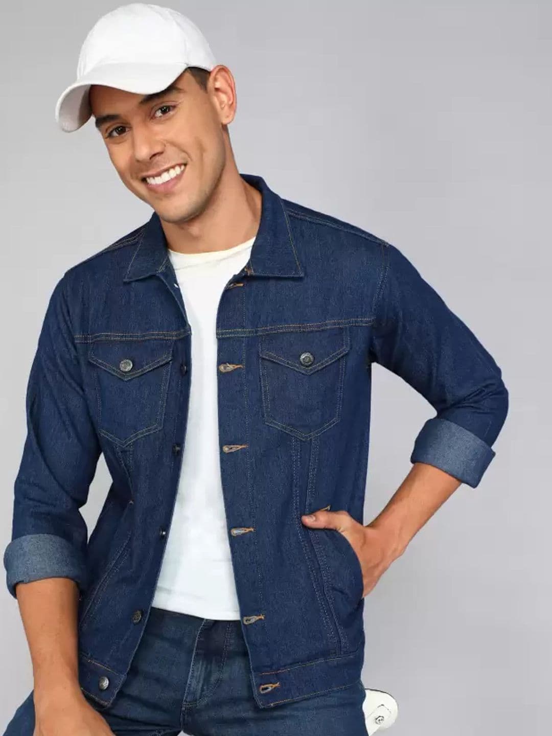 Moda Rapido Spread Collar Denim Jacket - view 1