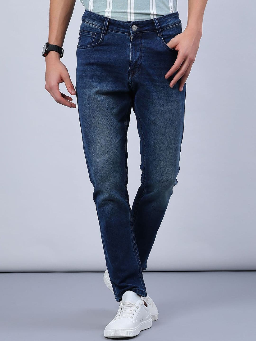 V-Mart Men Skinny Fit Mid-Rise Light Fade Jeans - view 1