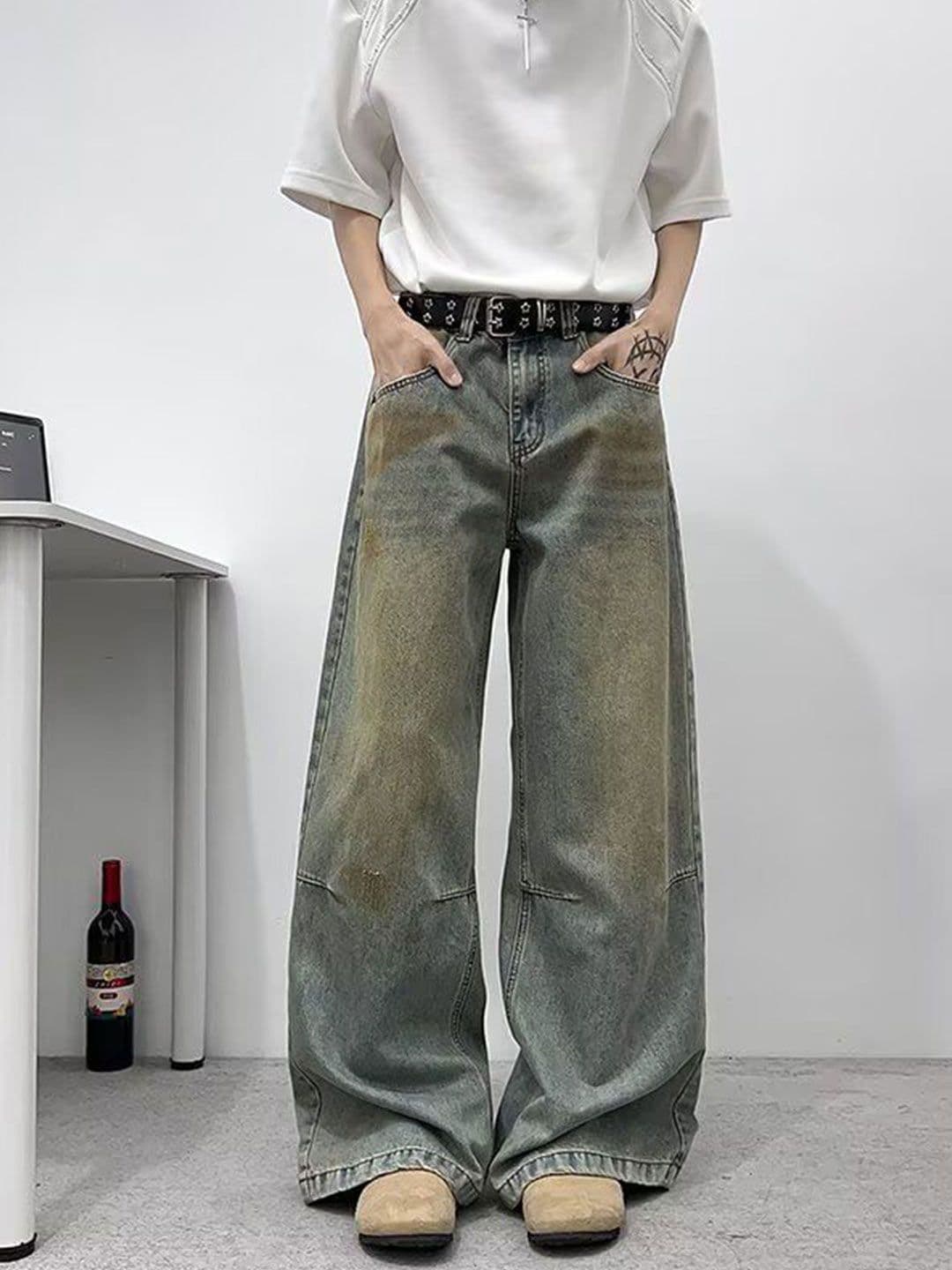 StyleCast x Revolte Men Wide Leg Mid-Rise Jeans - view 1