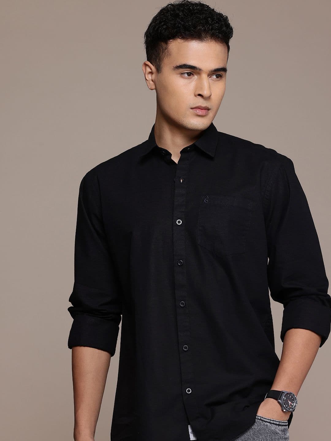 BS BLUE SQUAD Cotton Linen Casual Shirt - view 1