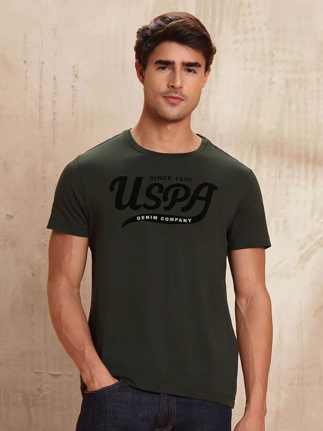 U.S. Polo Assn. Denim Co. Men Brand Printed Regular Fit Cotton T-shirt - view 1