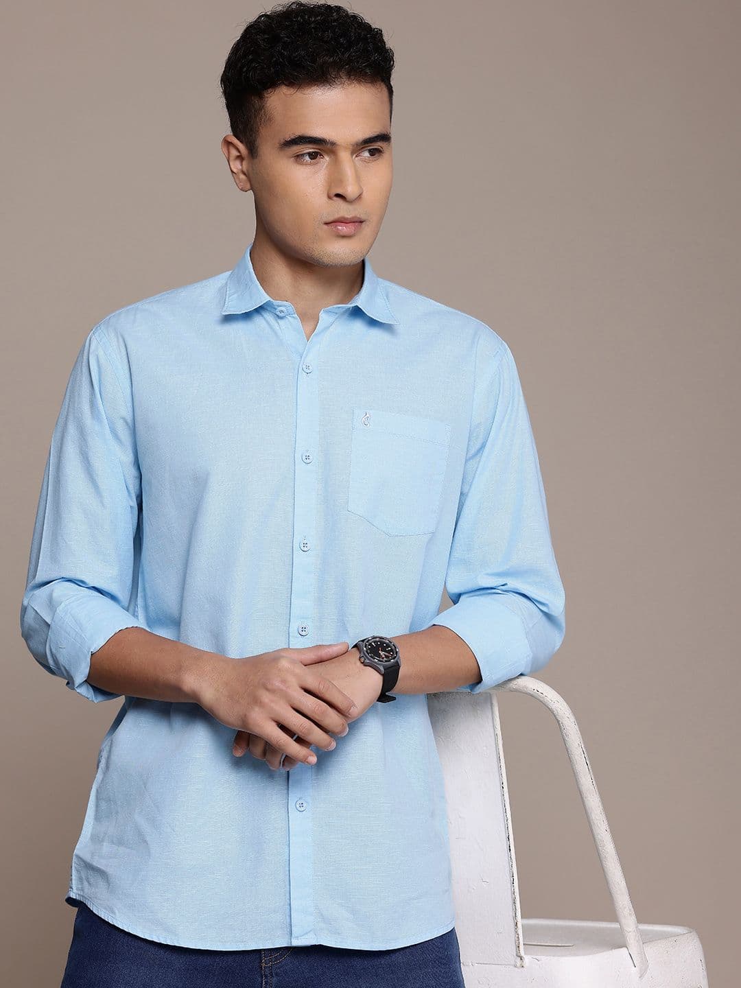 BS BLUE SQUAD Cotton Linen Casual Shirt - view 1