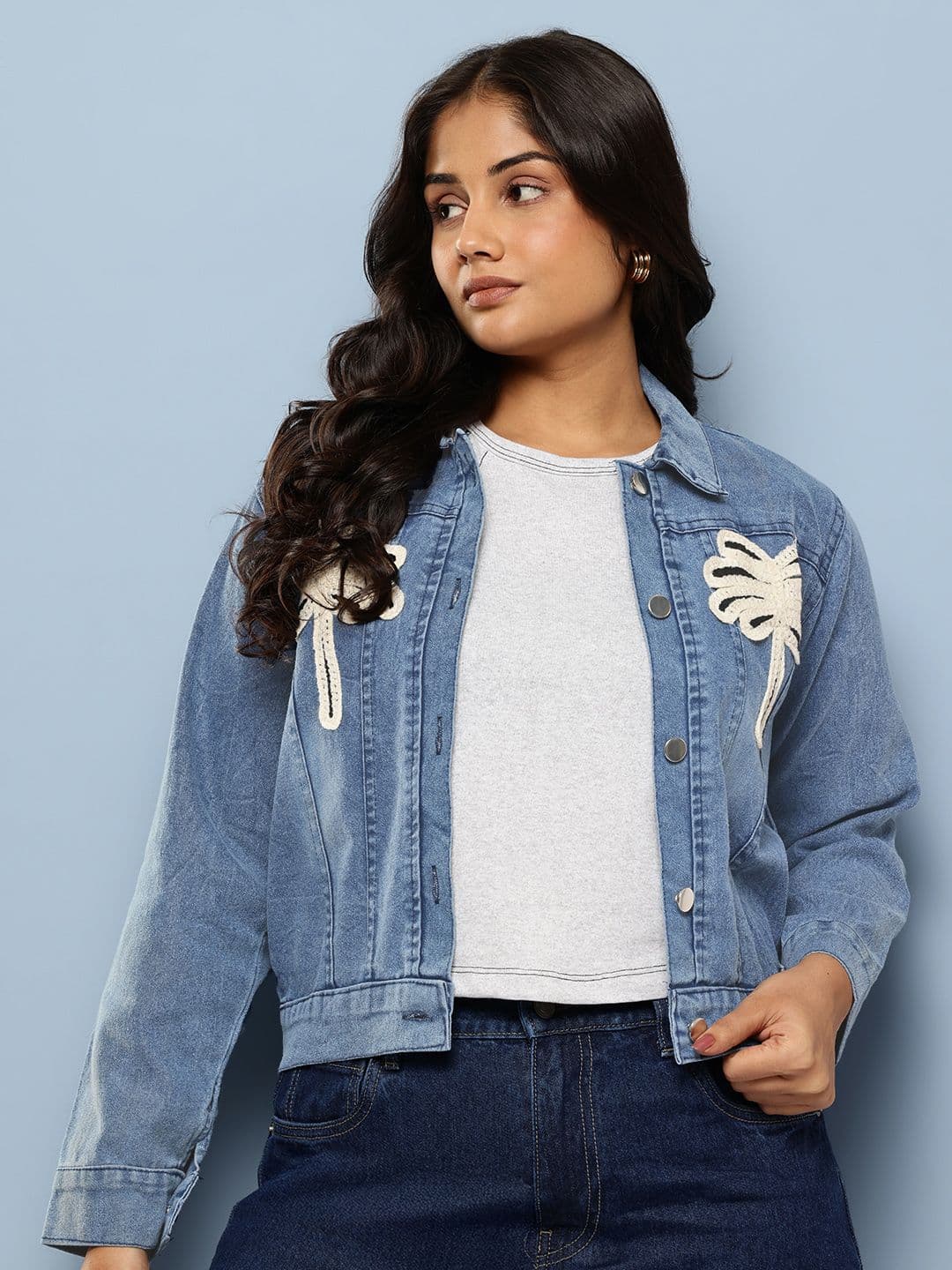 Aarika Women Embroidered Denim Jacket - view 1