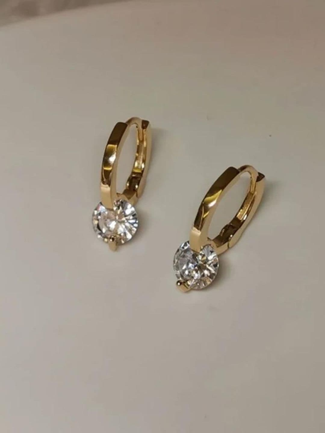 EL REGALO Artificial Stones Studded Circular Shaped Hoop Earrings - view 1