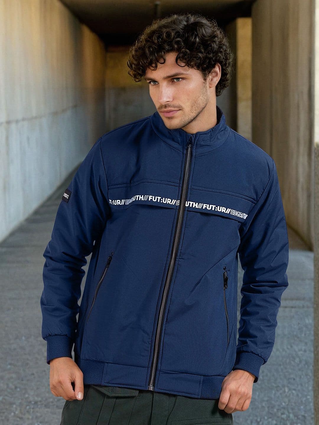 The Indian Garage Co Men Blue Longline Outdoor Tailored Jacket - view 1