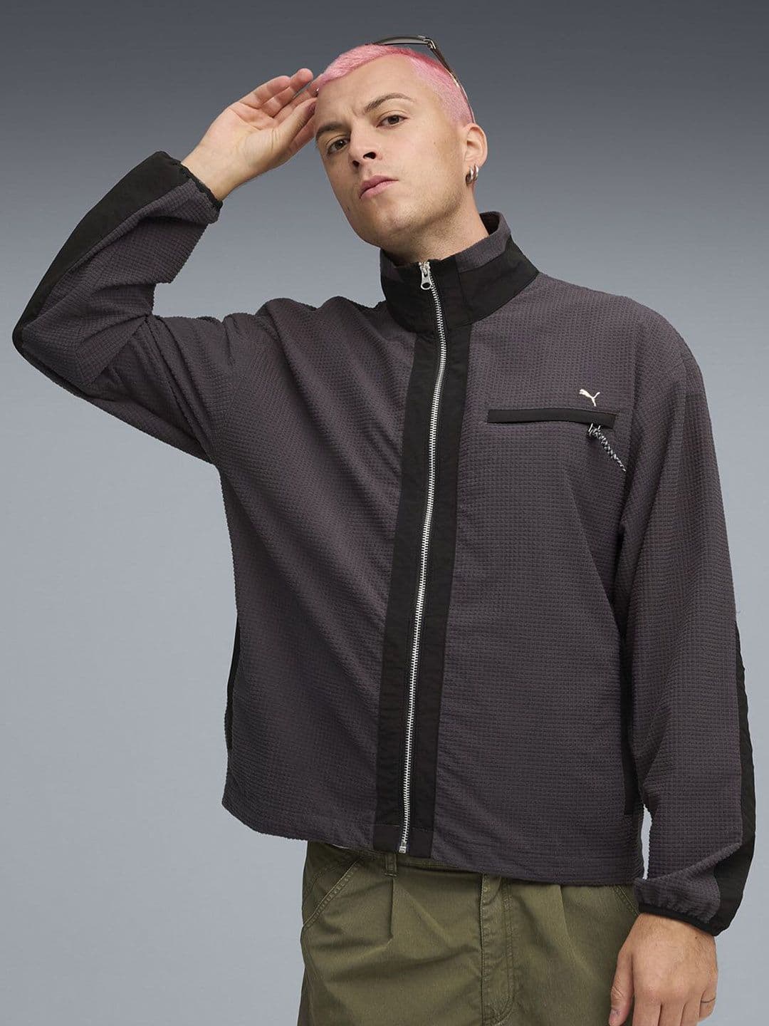 Puma Men MMQ Mock Collar Self Design Tailored Jacket - view 1