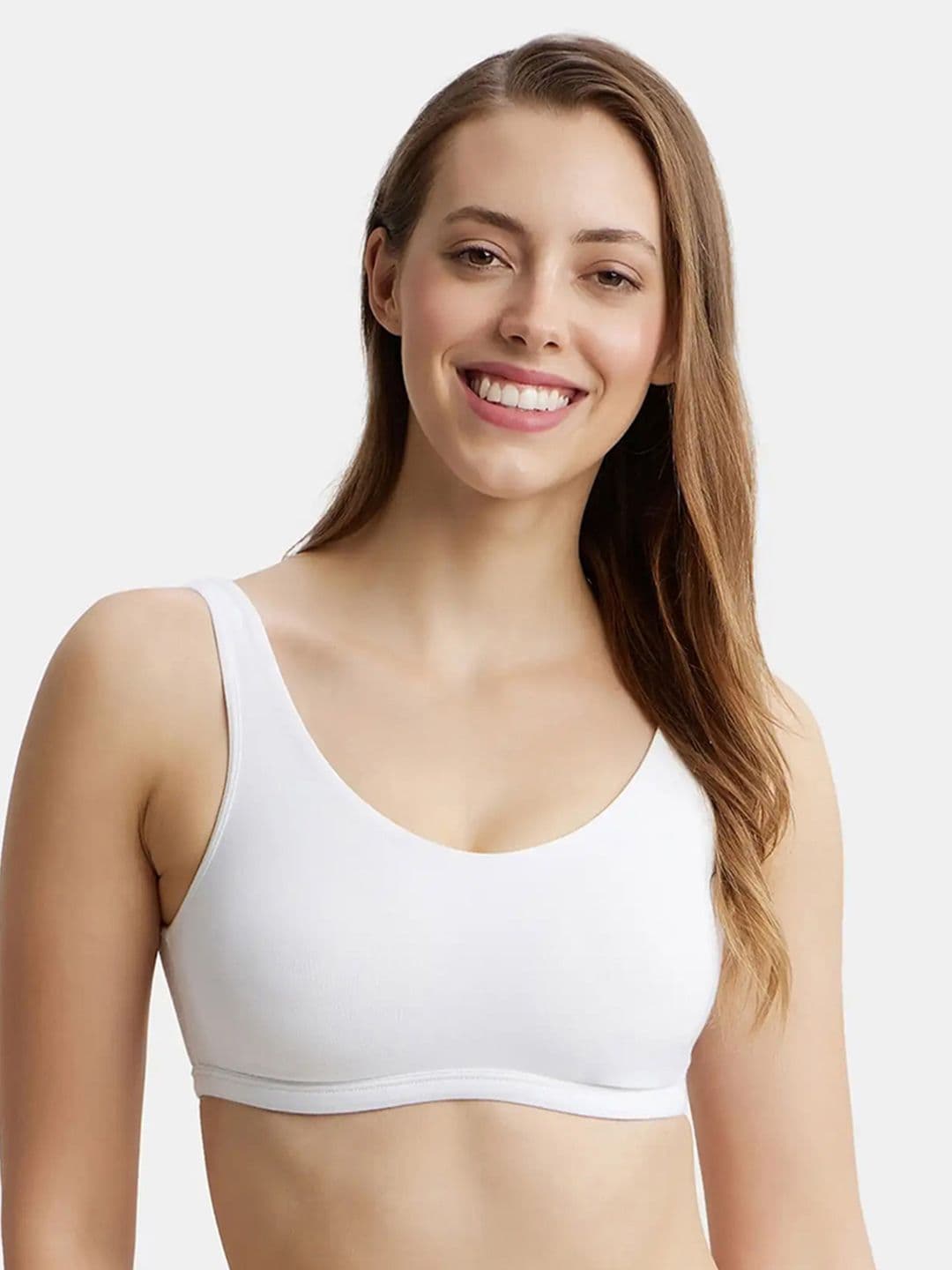Jockey Super Combed Cotton Stretch Slip On Bra With StayFresh Treatment-1550 - view 1