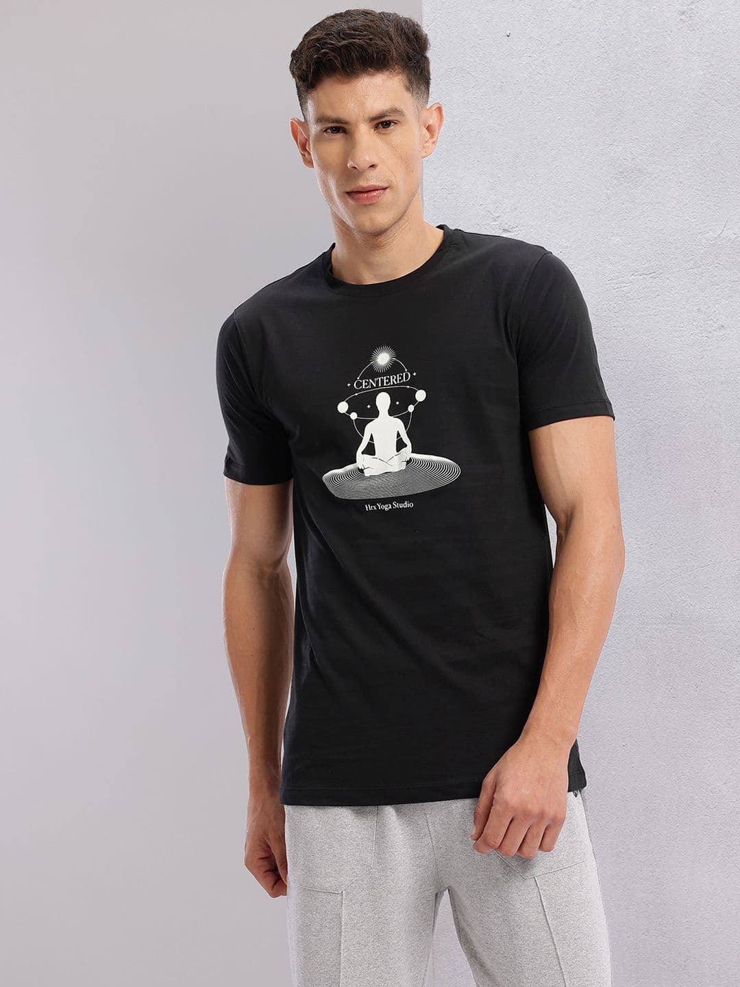 HRX by Hrithik Roshan Printed Pure Cotton Yoga T-shirt - view 1
