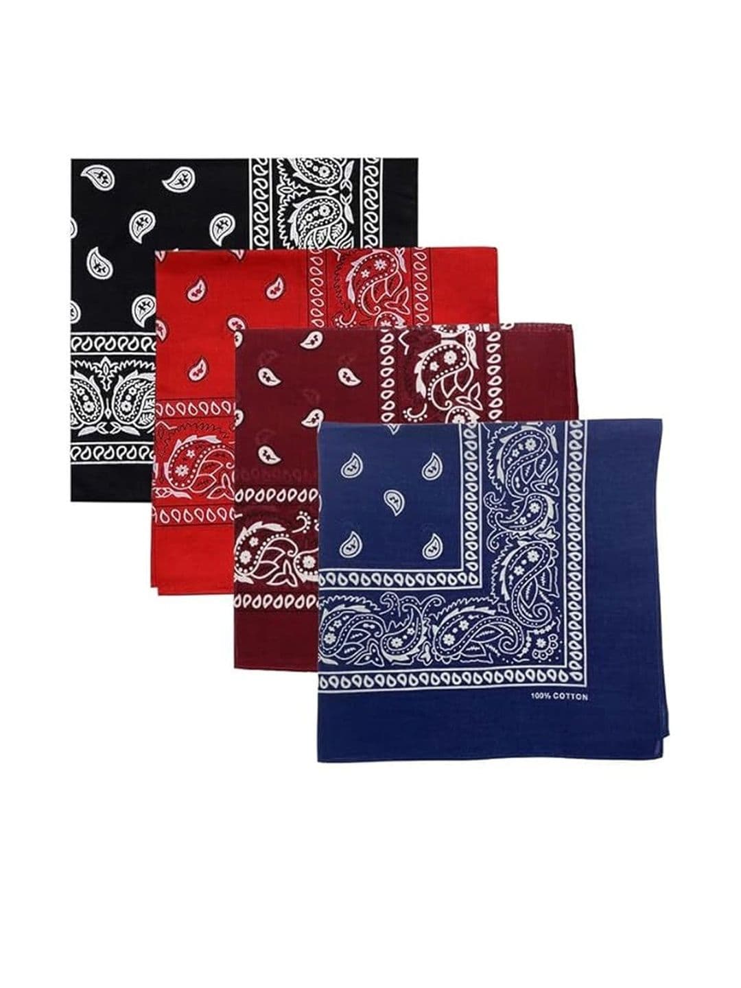 Navkar Crafts Unisex Pack of 4 Paisley Printed Bandana Headbands - view 1