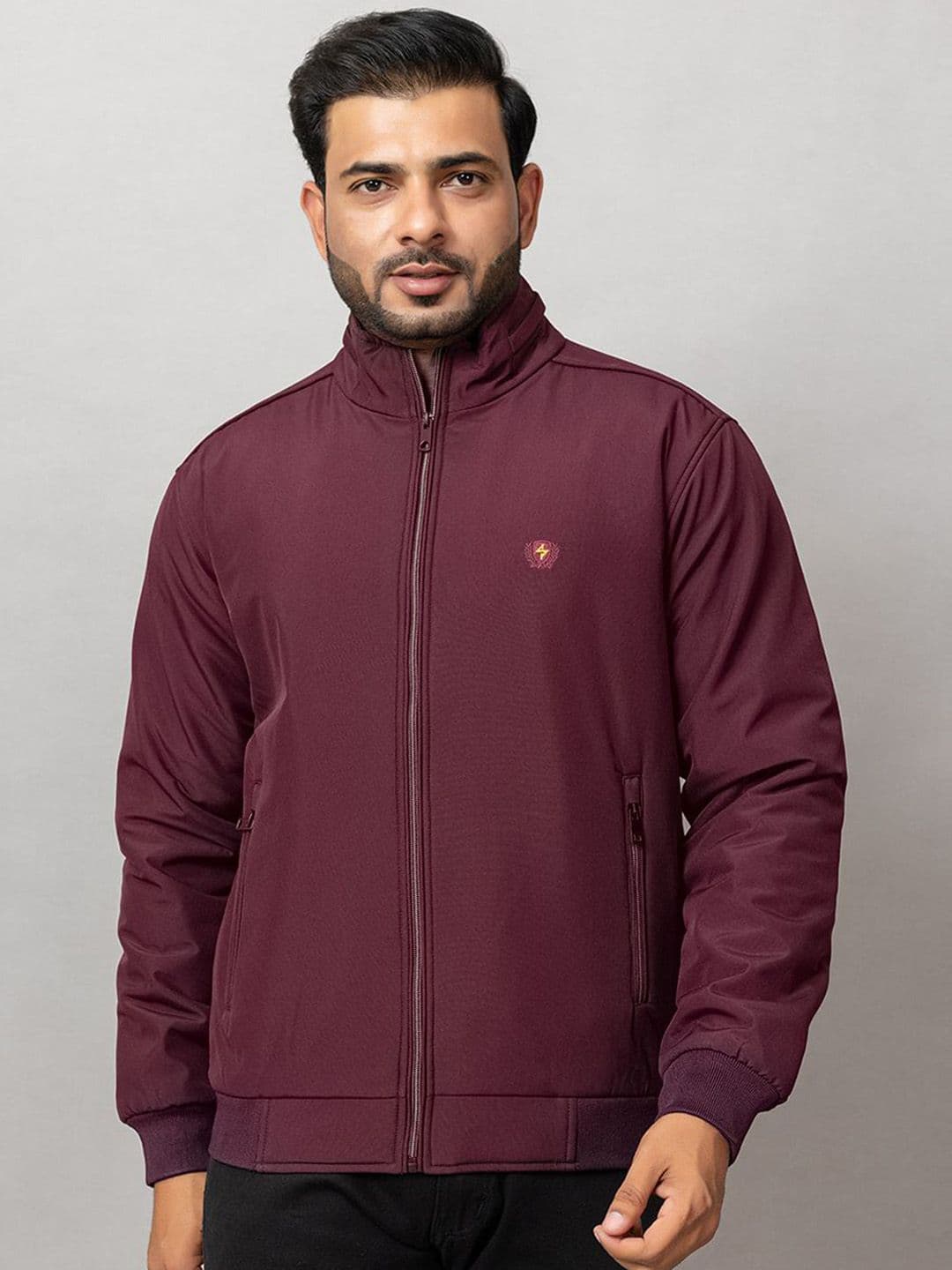 Seapen Men Mock Collar Solid Lightweight Bomber Jacket - view 1