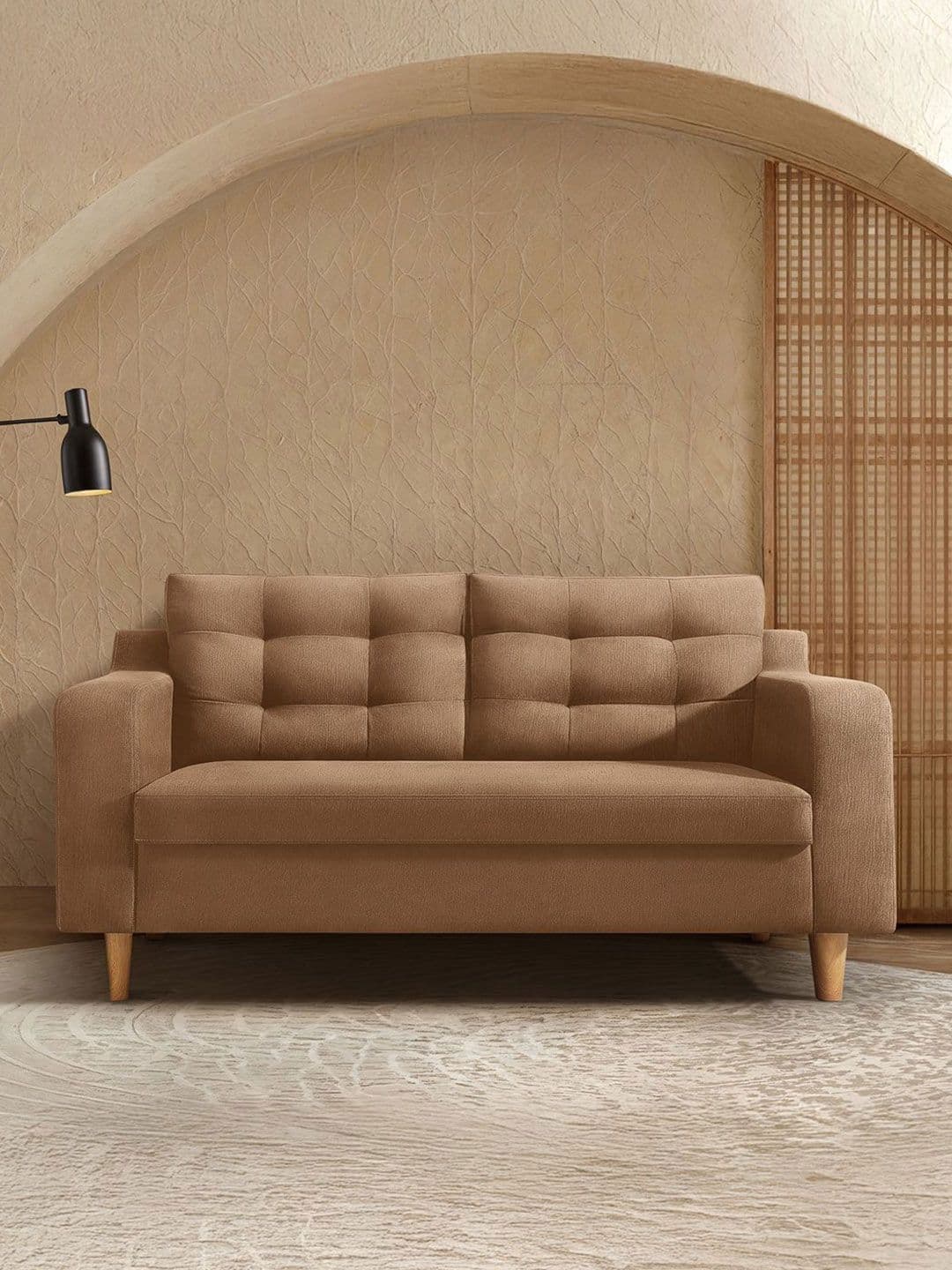 Duroflex Ease Plus Beige 2 Seater Premium Wooden Frame Sofa - view 1