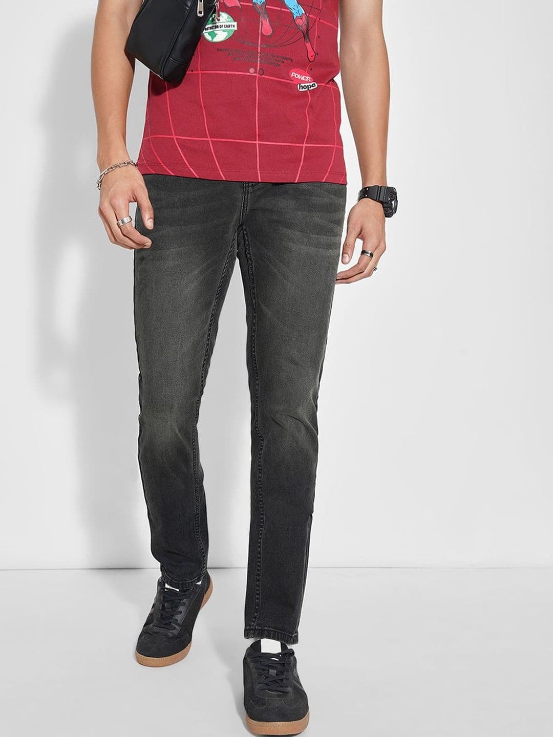 SF JEANS by Pantaloons Men Slim Fit Mid-Rise Light Fade Jeans - view 1