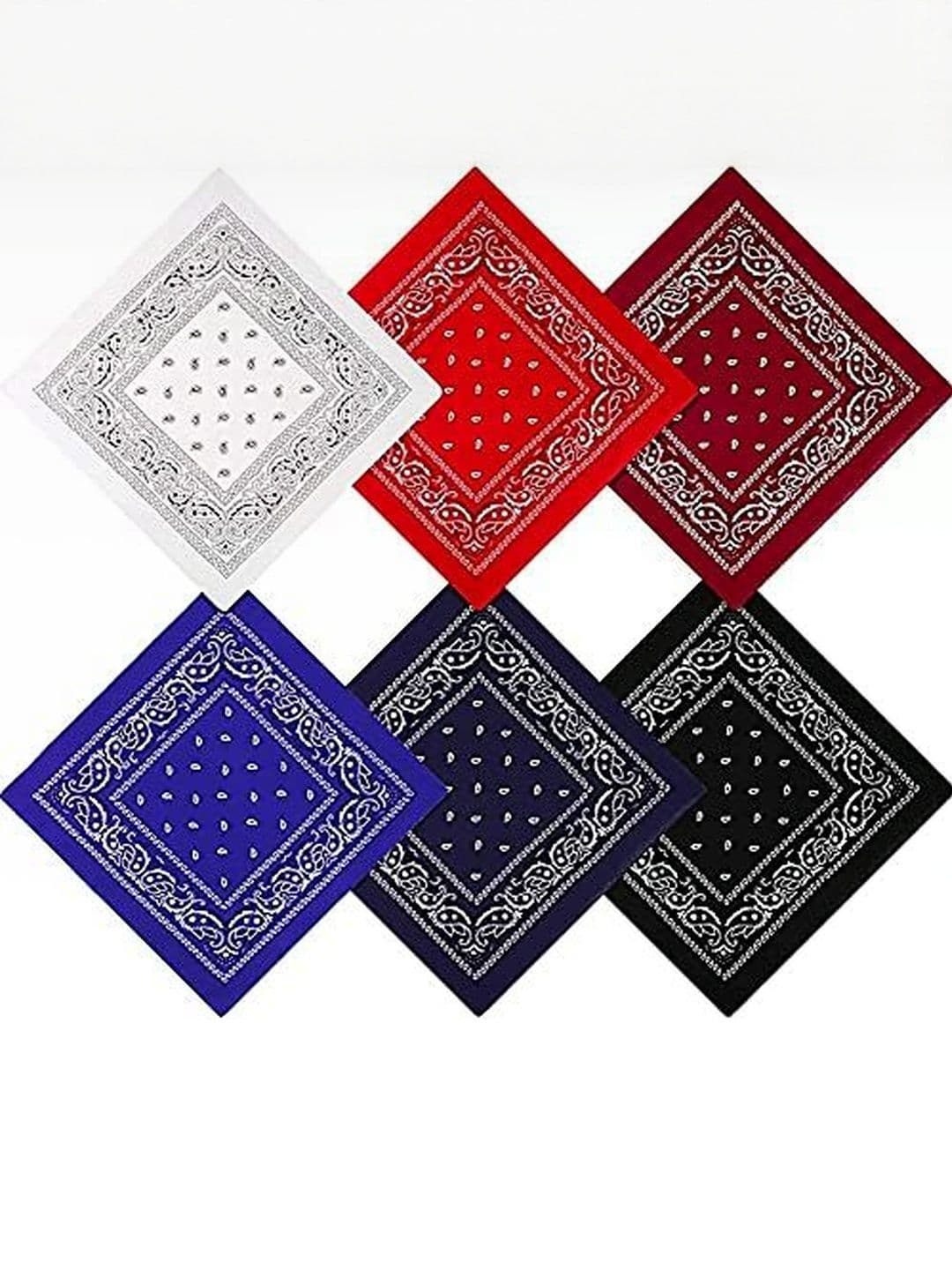 Navkar Crafts Unisex Pack of 6 Paisley Cotton Bandana - view 1