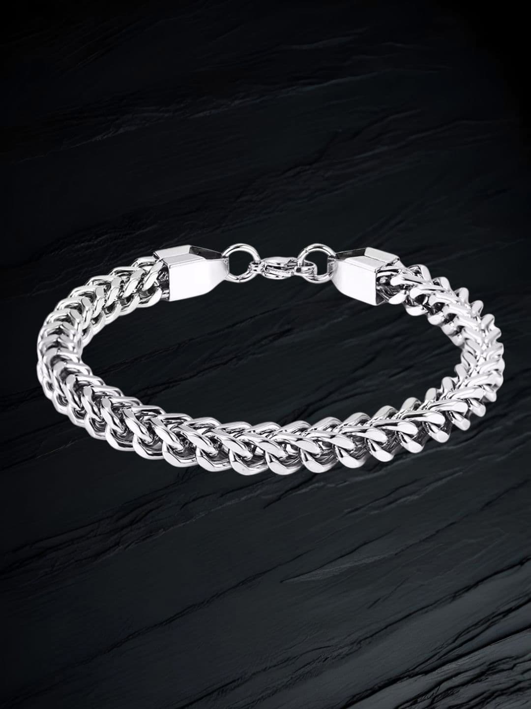 Saisadan Jewels Men Silver-Plated Wraparound Bracelet - view 1