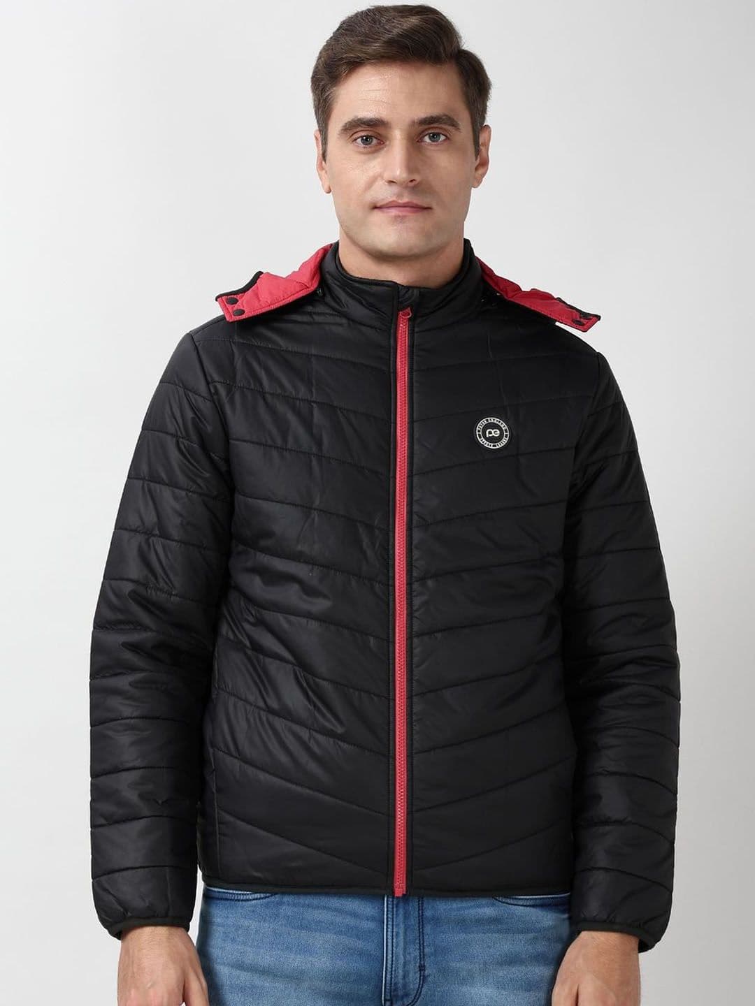 Peter England Casuals Men Hooded Solid Padded Jacket - view 1