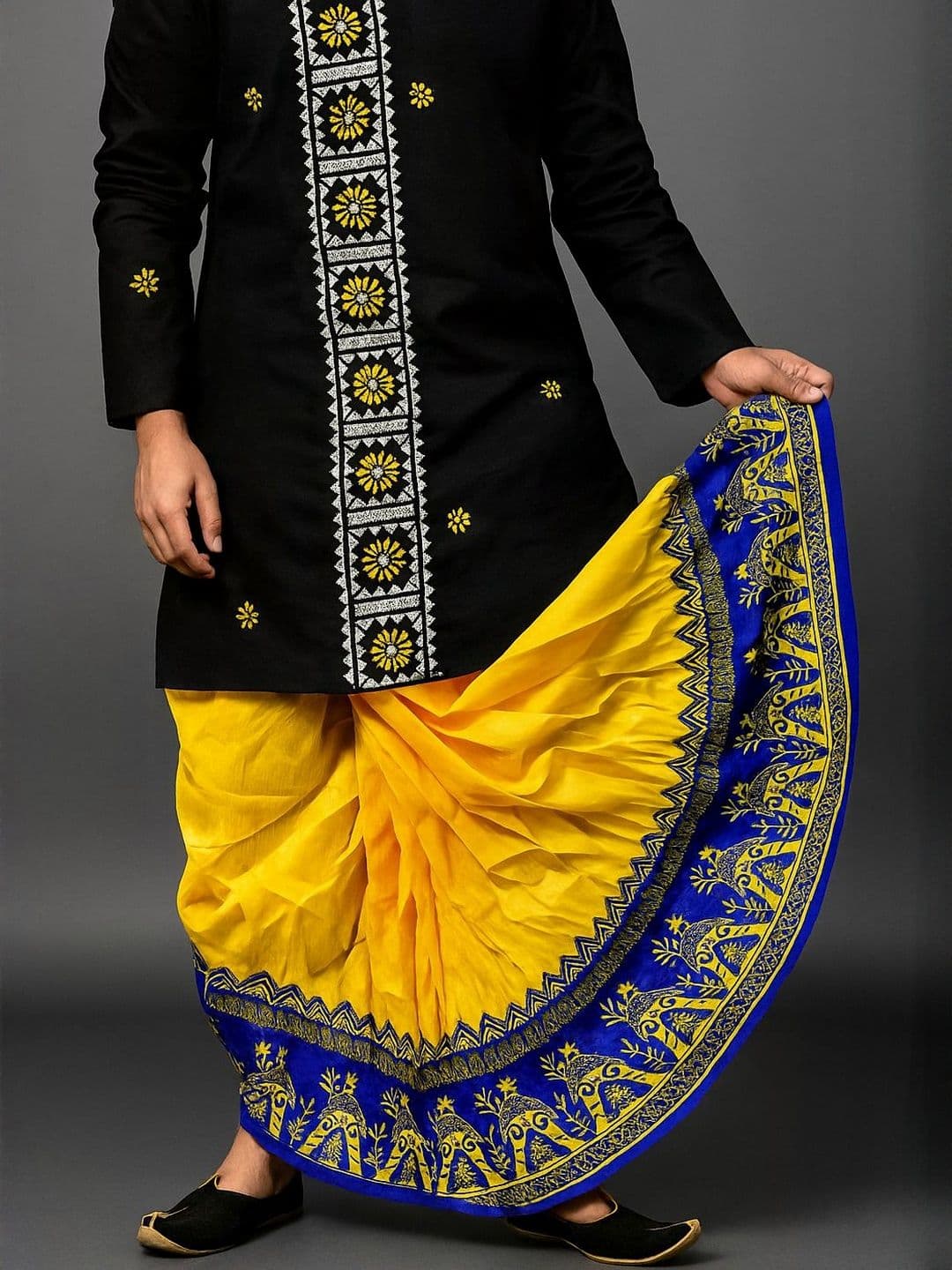 AMIT ONLINE Men Printed Mour Puccho Dhoti - view 1