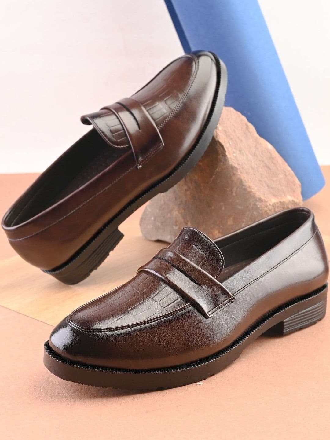 HERE&NOW Men Brown Solid Loafers - view 1