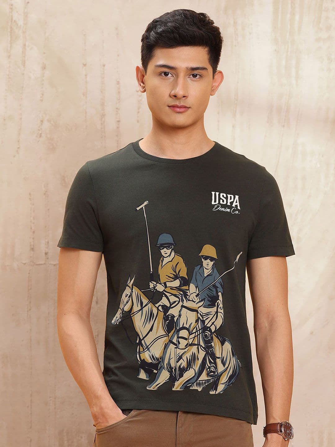 U.S. Polo Assn. Denim Co. Graphic Printed Cotton Regular Fit T-Shirt - view 1