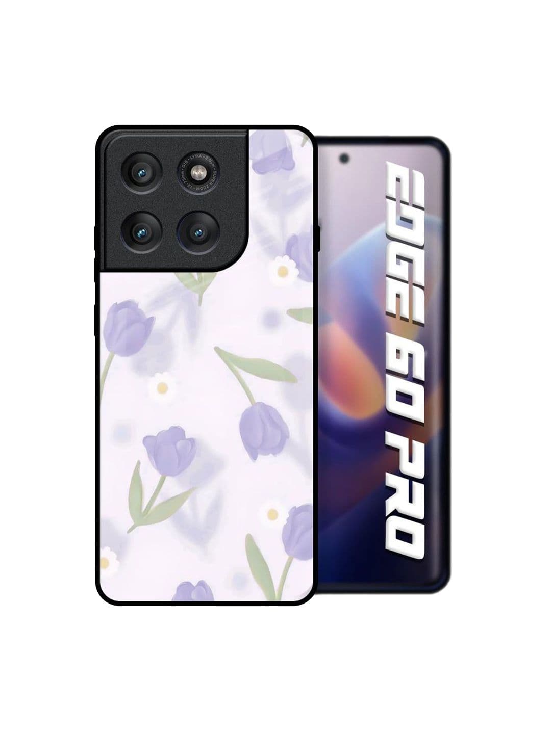 QRIOH Floral Printed Motorola Edge 60 Pro Glass Back Case Mobile Accessories - view 1