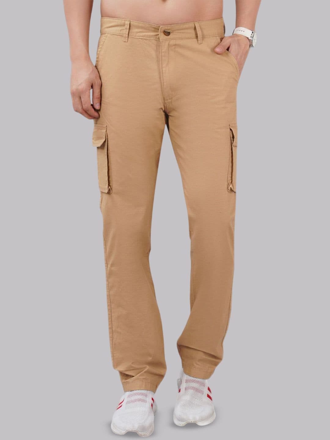 Sand Dunes Men Comfort Jogger Mid-Rise Light Fade Cargo Jeans - view 1