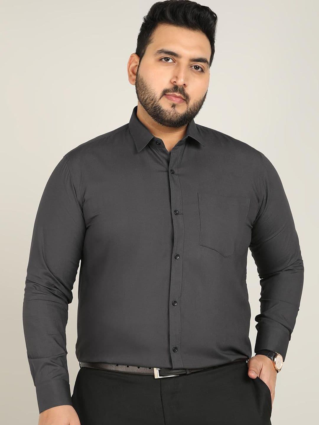 Metronaut Men Plus Size Solid Spread Collar Cotton Formal Shirt - view 1