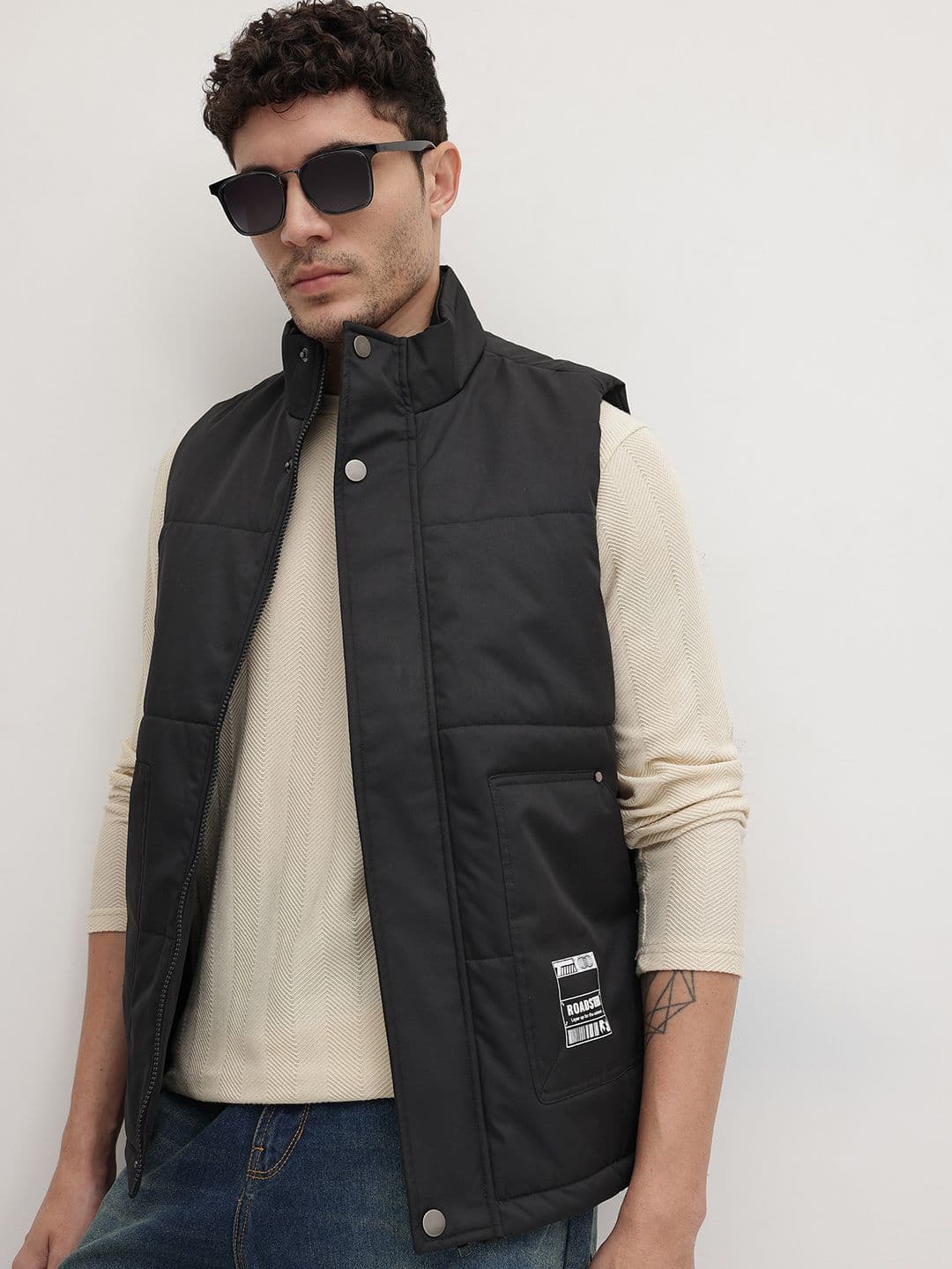 The Roadster Life Co. Mock Collar Padded-Style Gilet Jacket - view 1