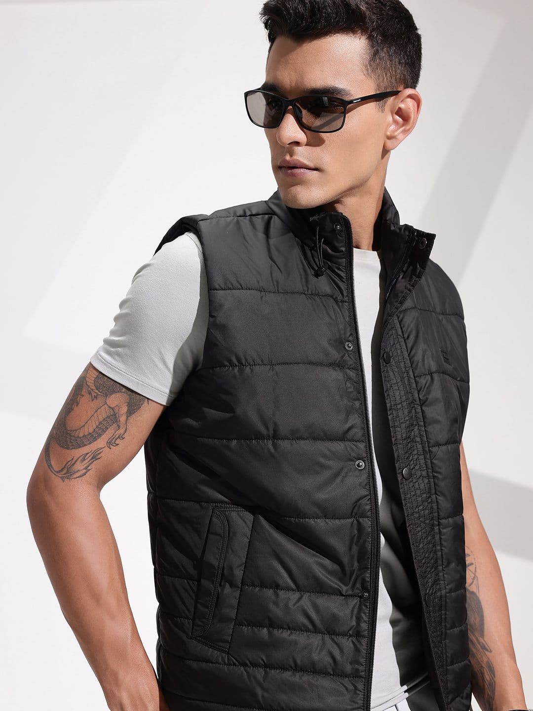 INVICTUS Mock Neck Sleeveless Padded Jacket - view 1