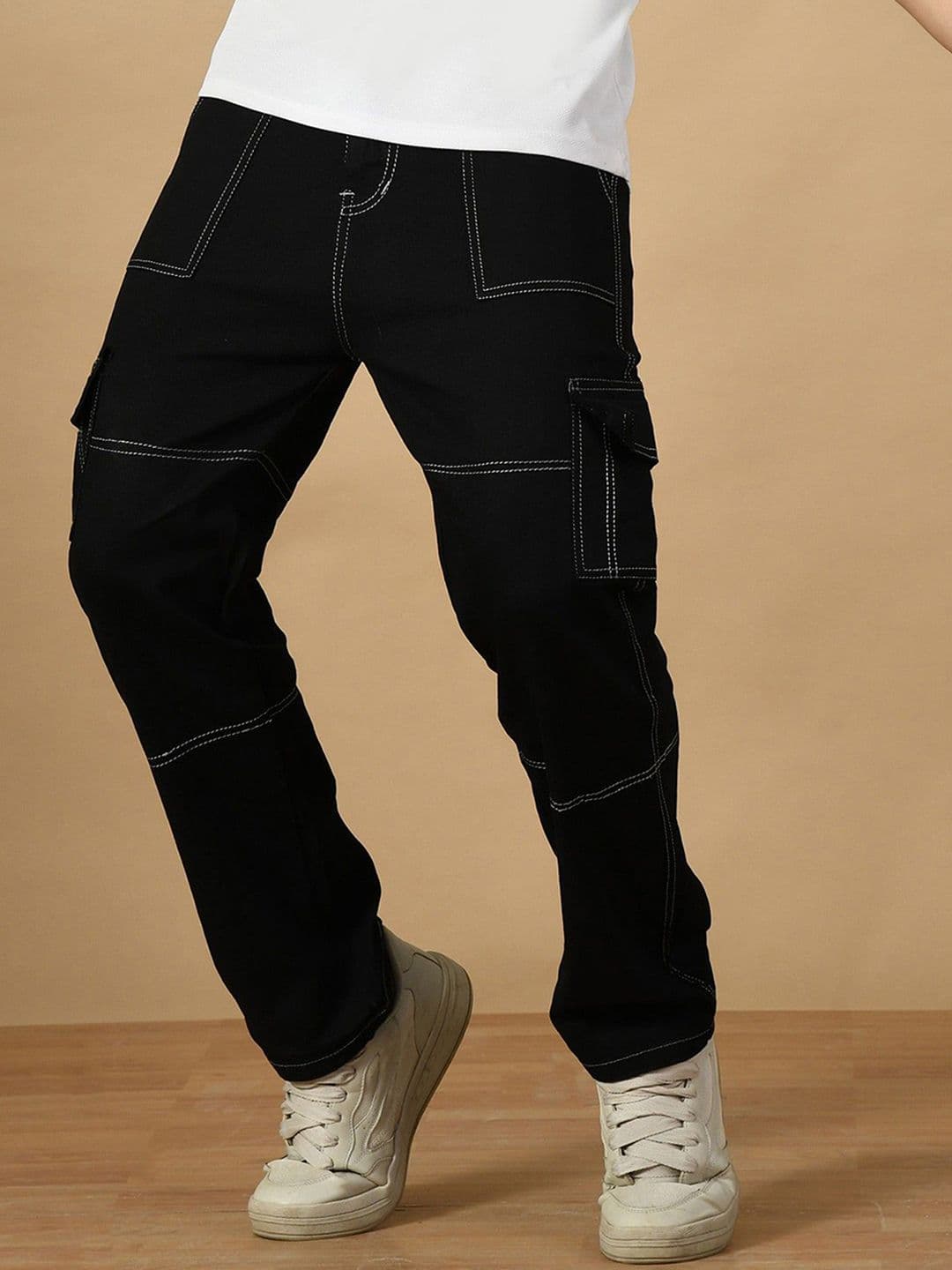MaverIQ Men Regular Fit Mid-Rise Stretchable Cargo Jeans - view 1