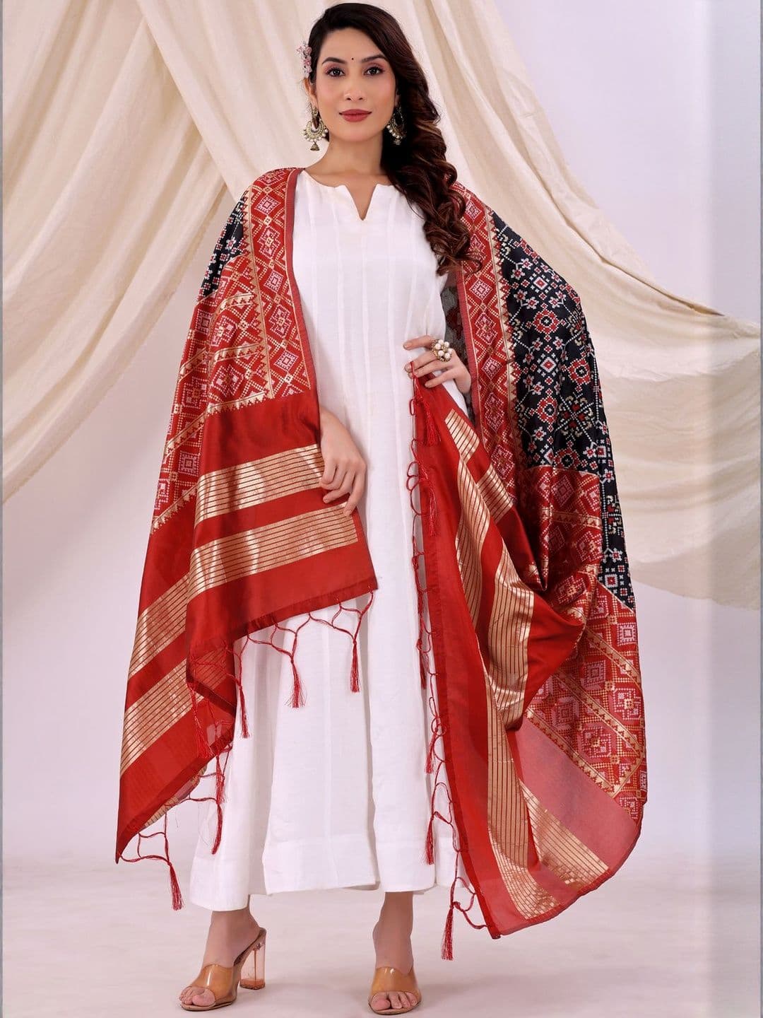 Moda Rapido Women Silk Blend Woven Design Dupatta - view 1