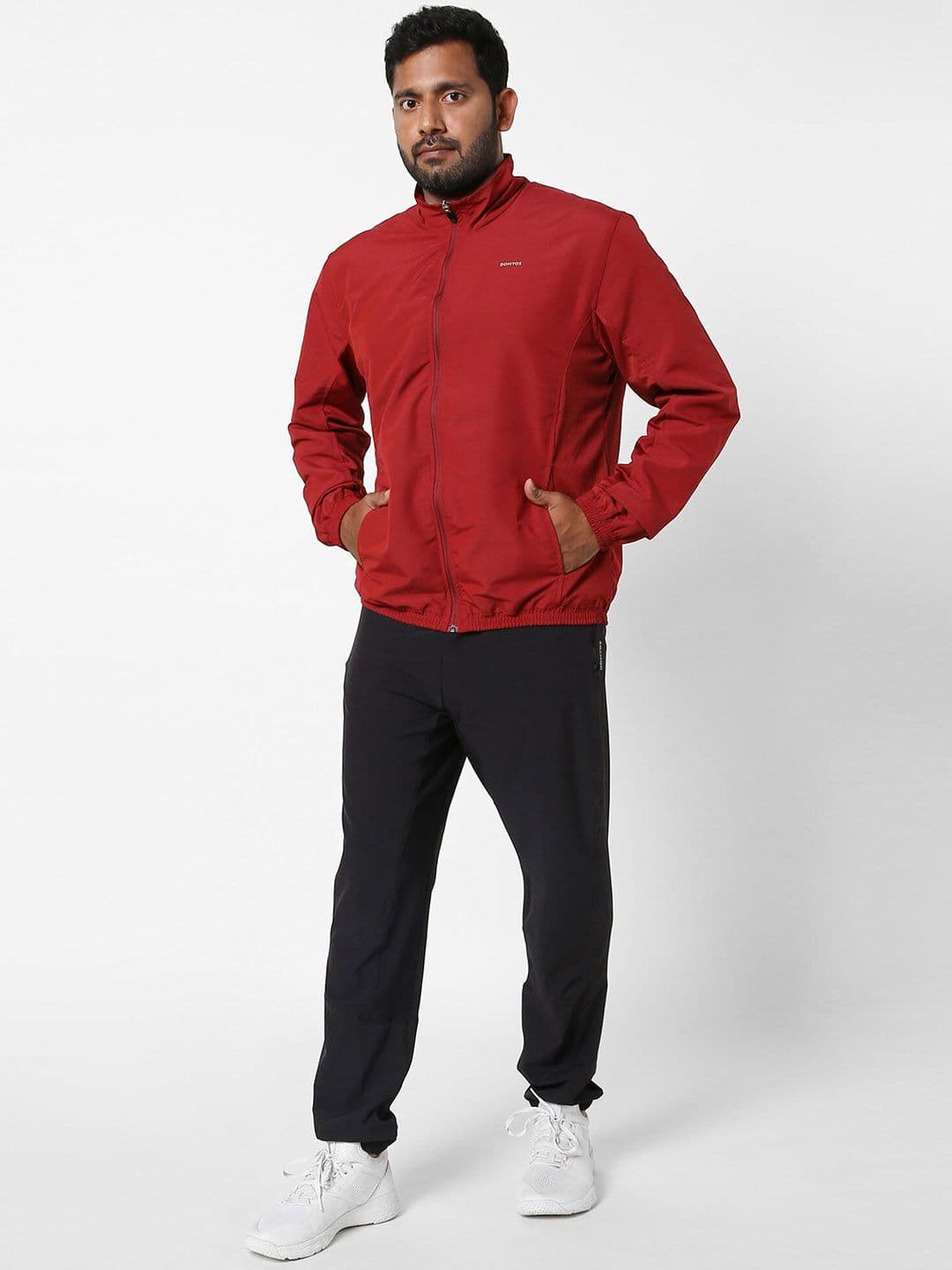 Decathlon Domyos - Men Red FJA 100 Moisture Managing Tracksuit Fitness Jackets - view 1