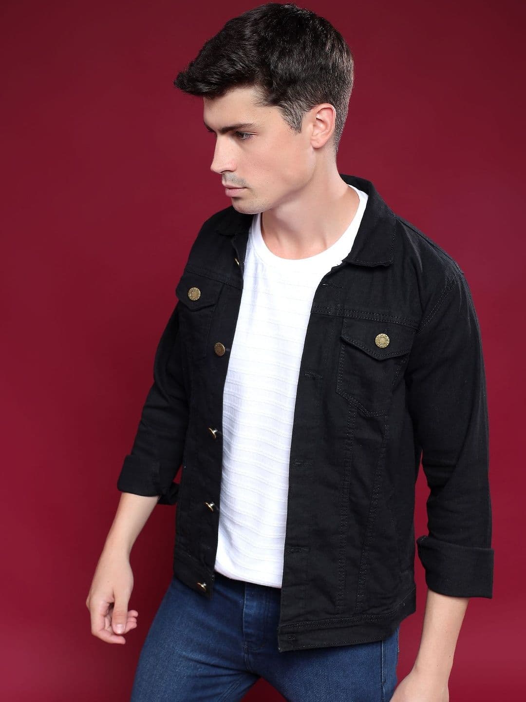 Mevan Men Black Regular Fit Denim Jacket - view 1