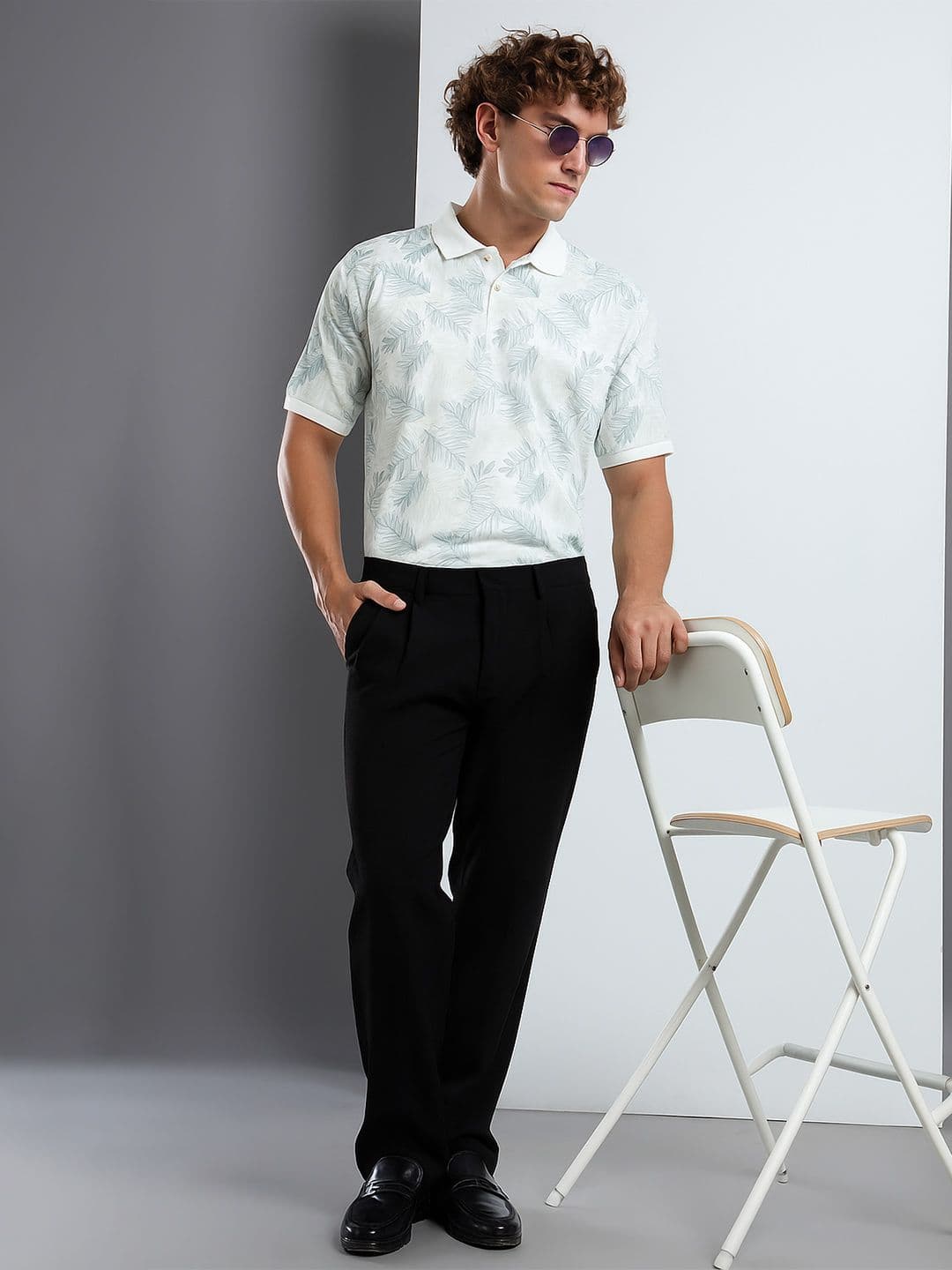 THE BEETEL HOUSE Floral Printed Polo Collar T-shirt - view 1