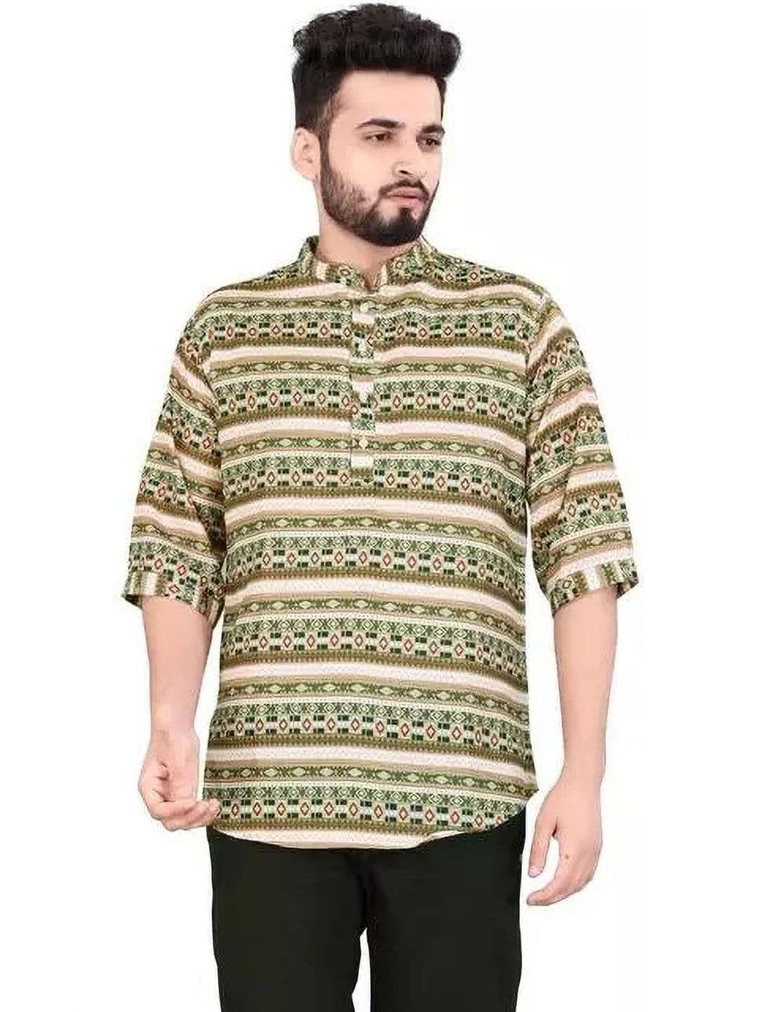Acnos Men Green Kurtas - view 1