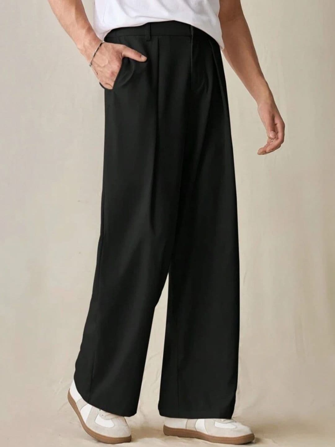 COVZ Men Korean Loose Fit Easy Wash Pleated Trousers - view 1