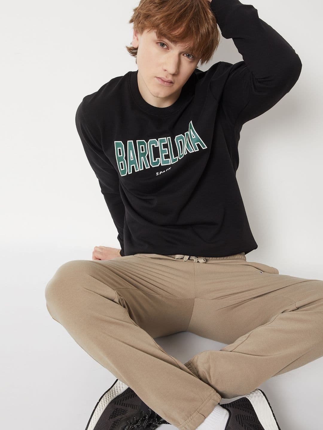 max Typographic Printed Cotton Pullover Sweatshirt - view 1
