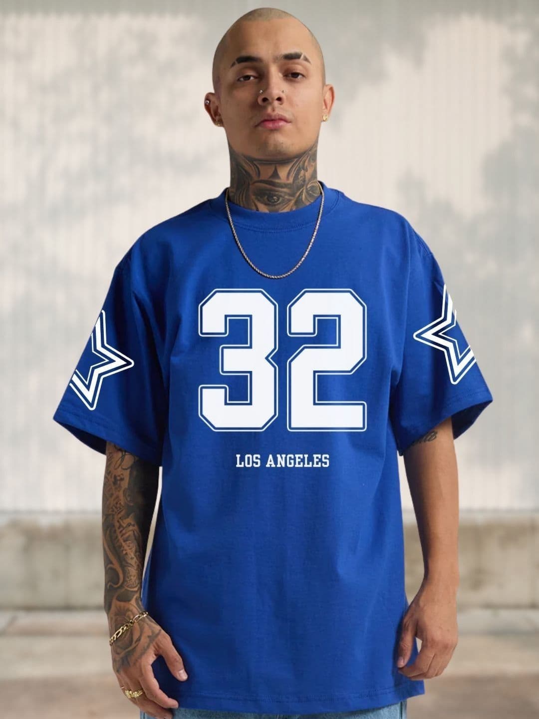 Cool Plus Men Varsity Printed Round Neck Cotton Oversized T-shirt - view 1