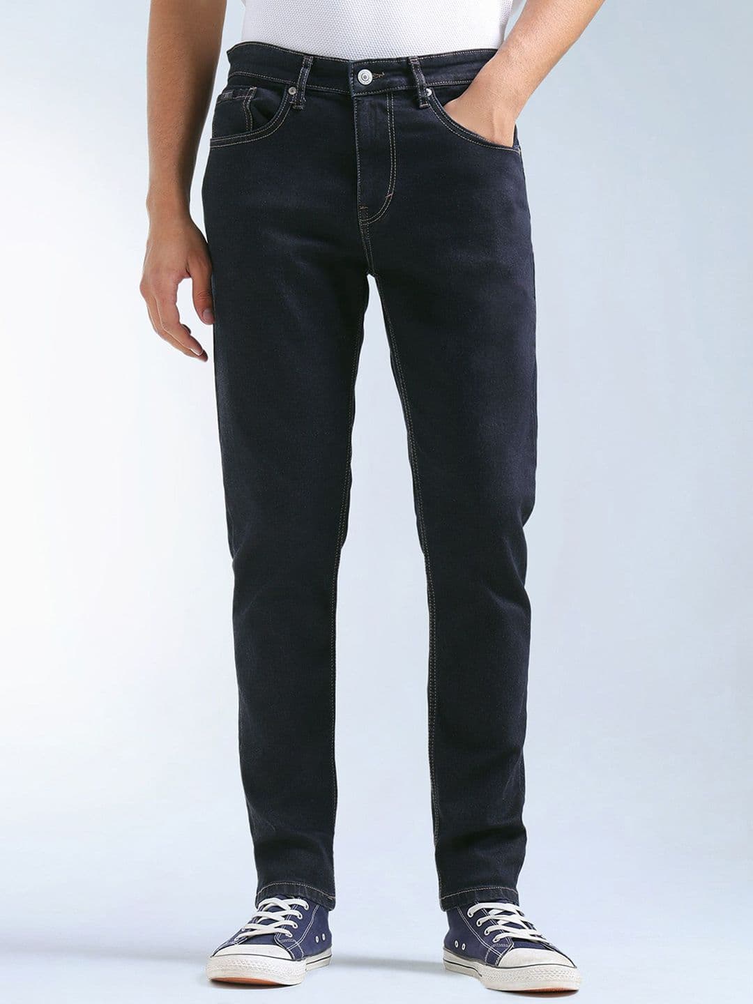 Flying Machine Men Tapered Fit Mid-Rise Stretchable Jeans - view 1