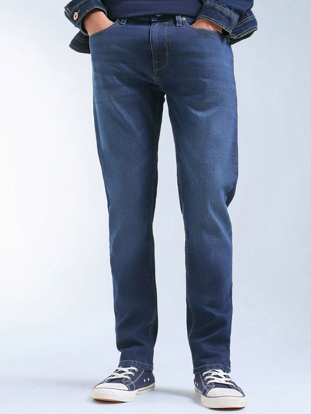 Flying Machine Men Tapered Fit Mid-Rise Light Fade Stretchable Jeans - view 1