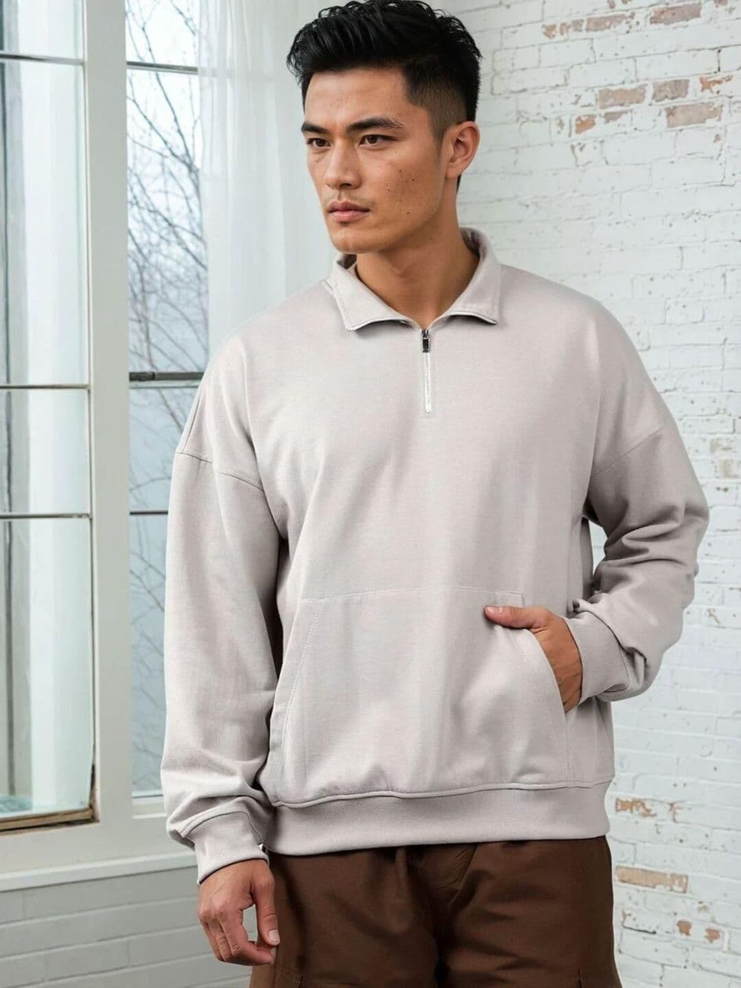 Kotty Round Neck Long Sleeves Cotton Pullover - view 1