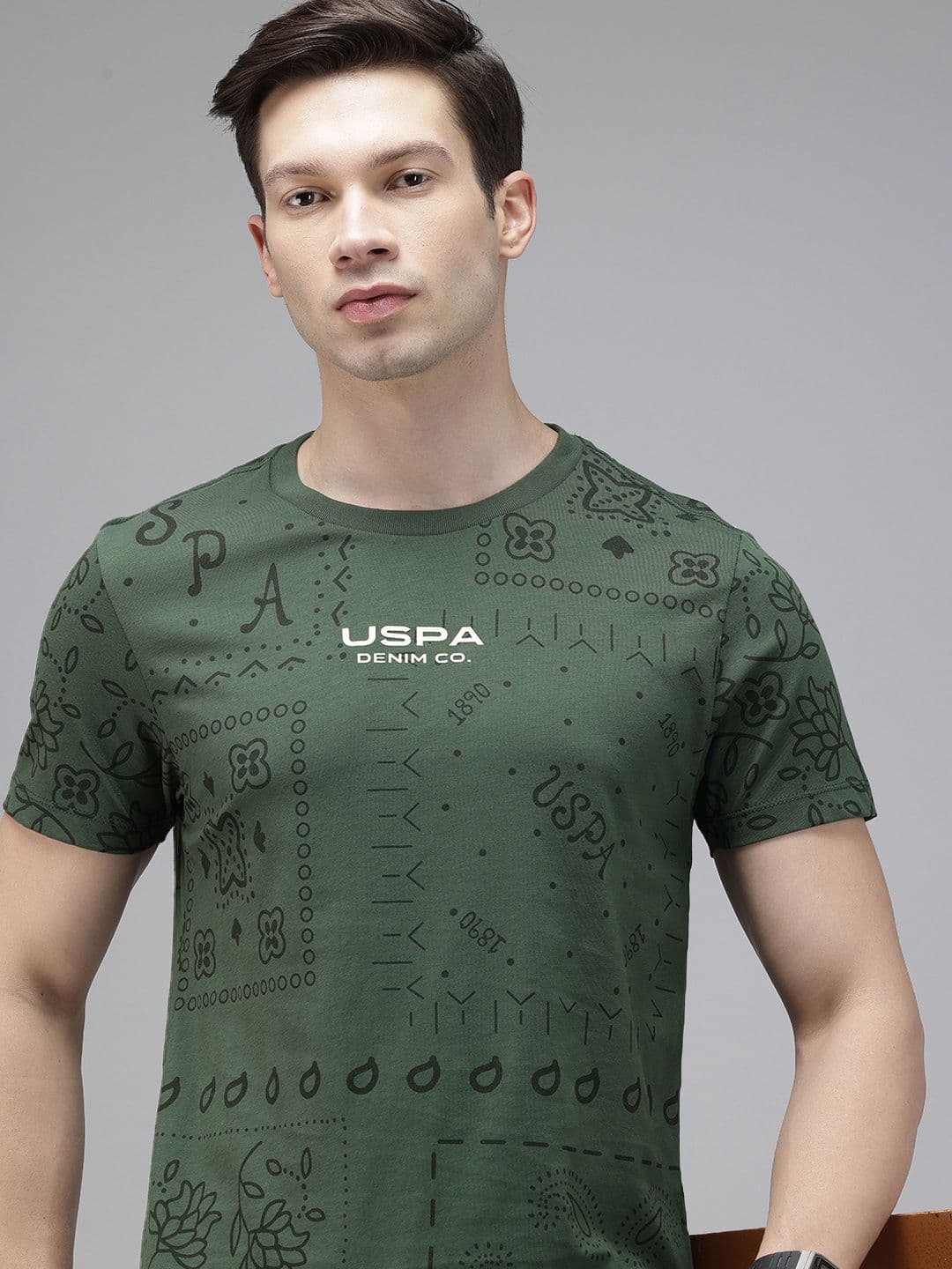 U.S. Polo Assn. Denim Co. Brand Logo Printed Pure Cotton Slim Fit T-shirt - view 1
