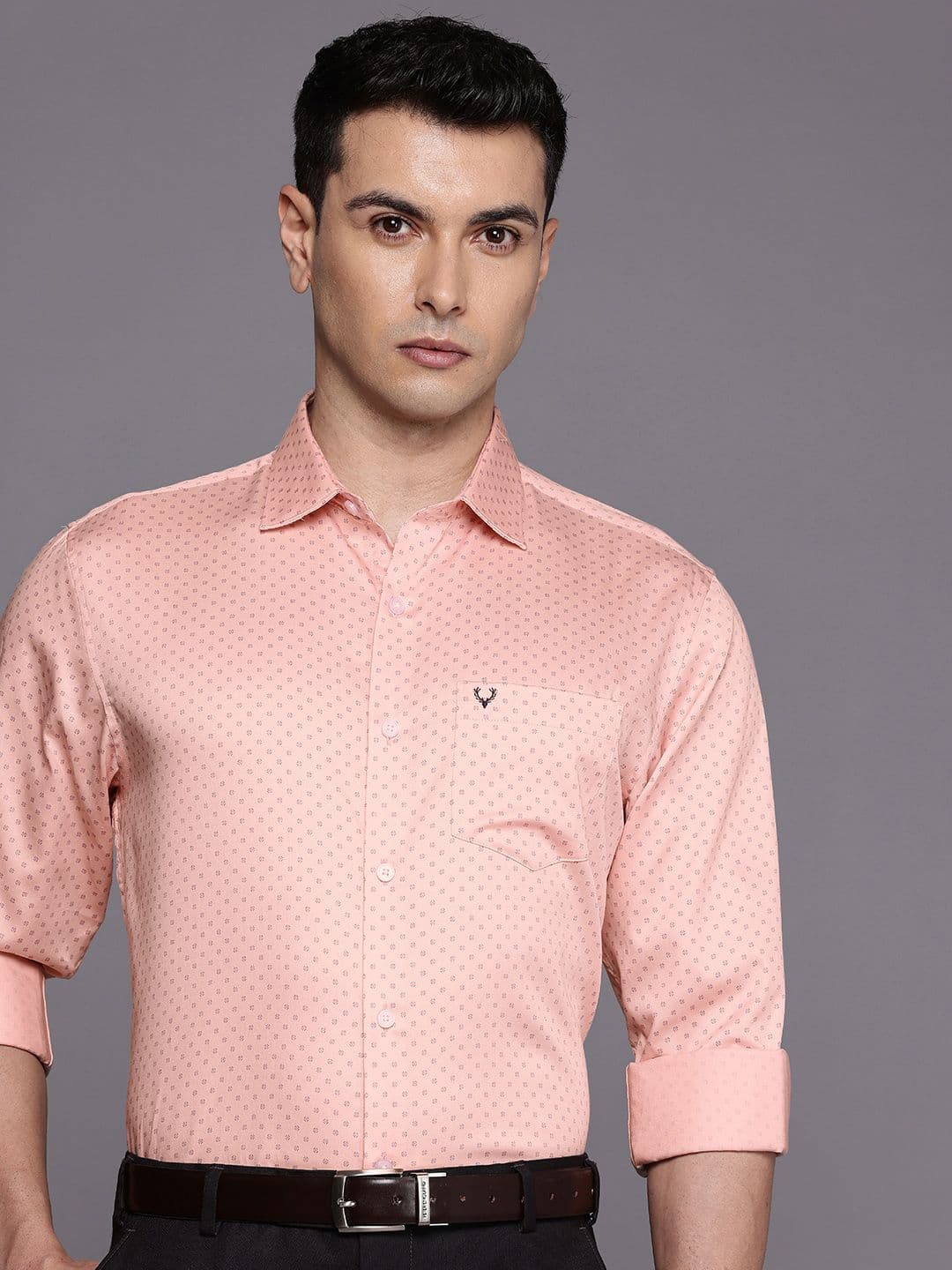 Allen Solly Micro Ditsy Printed Pure Cotton Classic Fit Formal Shirt - view 1