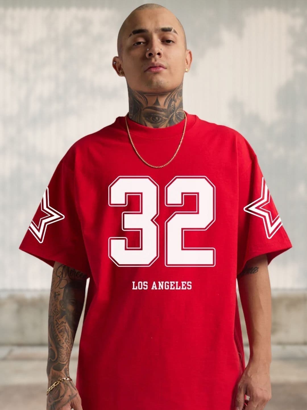 Cool Plus Men Varsity Printed Round Neck Cotton Oversized T-shirt - view 1